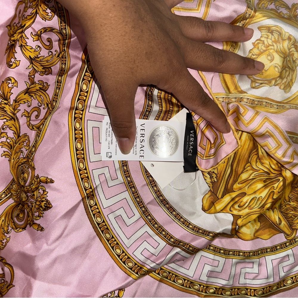 Nordstrom Pink and Gold Patterned Scarf